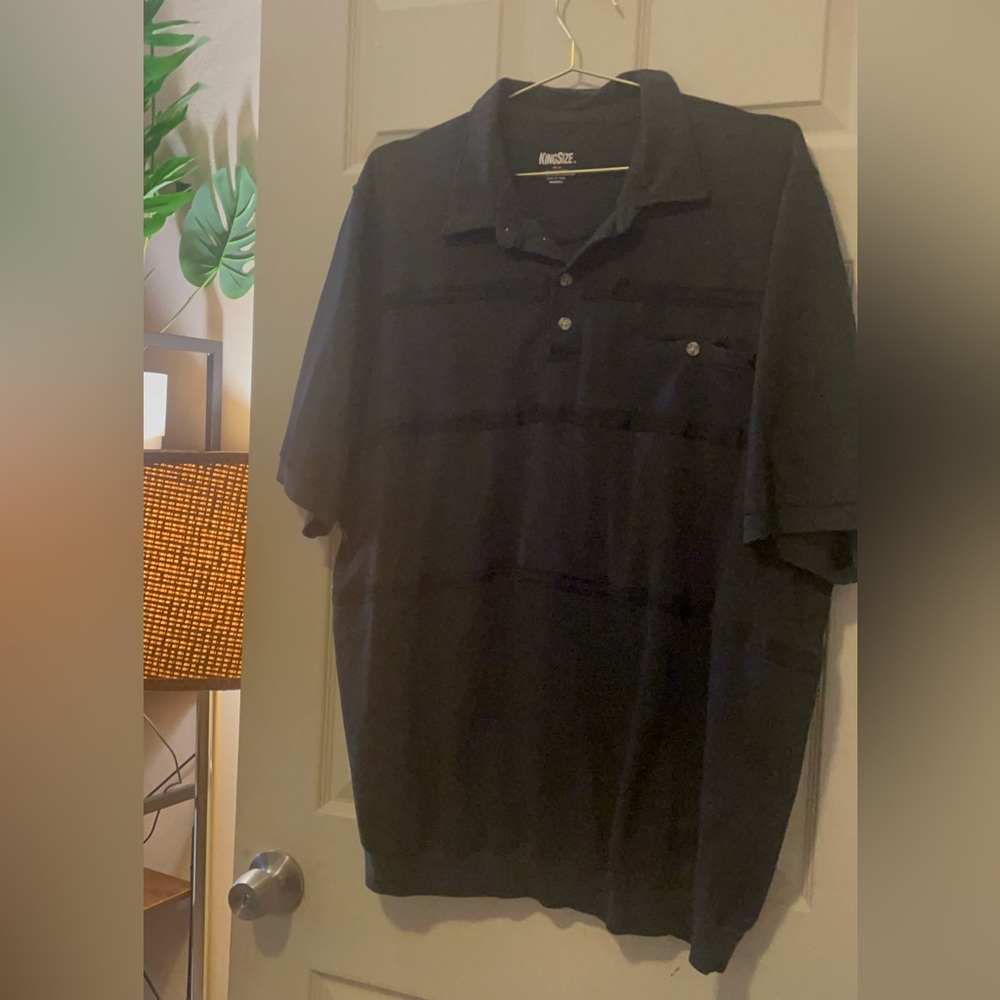 King size Men's Black Polo Shirt-2xl Tall